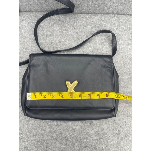 Paloma Picasso Made in Italy Navy Blue Leather Gold Hardware Crossbody Purse - Picture 6 of 16